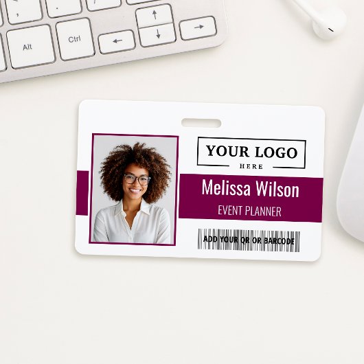 Custom Business Logo Barcode QR Code Employee Ausweis