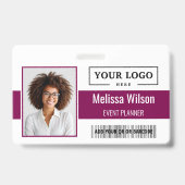 Custom Business Logo Barcode QR Code Employee Ausweis (Front)