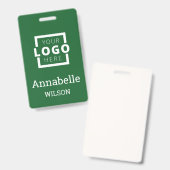Custom Business Logo Basic Employee Name Green Ausweis (Front & Back)