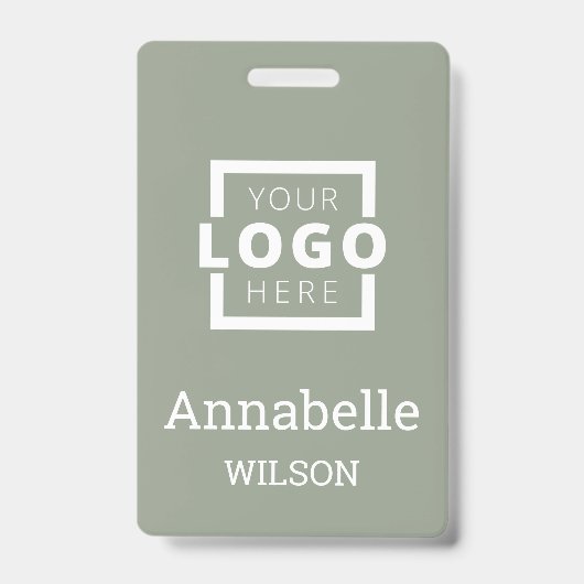 Custom Business Logo Basic Employee Name Sage Ausweis (Vorderseite)