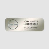 Custom Business Logo Basic Employee Silver  Staff  Namensschild (Vorderseite)