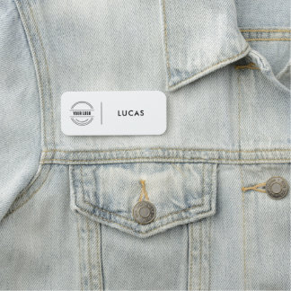 Custom Business Logo Basic Employee Staff Name  Na Namensschild