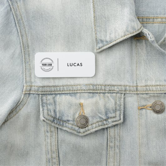 Custom Business Logo Basic Employee Staff Name  Na Namensschild (Beispiel)