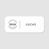 Custom Business Logo Basic Employee Staff Name  Na Namensschild (Vorderseite)
