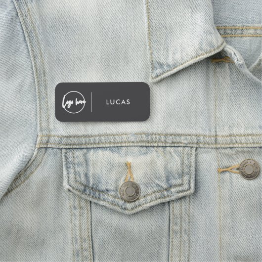 Custom Business Logo Basic Employee Staff Name Na Namensschild (Beispiel)