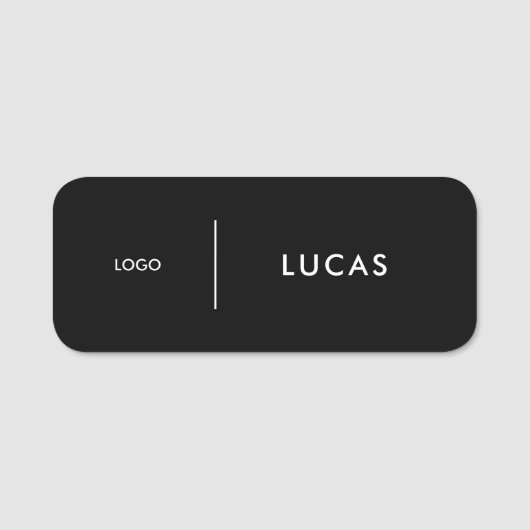 Custom Business Logo Basic Employee Staff Name  Na Namensschild (Vorderseite)