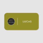 Custom Business Logo Basic Employee Staff Name  Na Namensschild (Vorderseite)