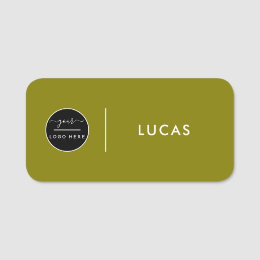 Custom Business Logo Basic Employee Staff Name Na Namensschild (Vorderseite)