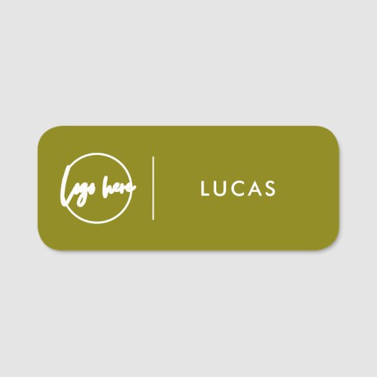 Custom Business Logo Basic Employee Staff Name  Na Namensschild (Vorderseite)