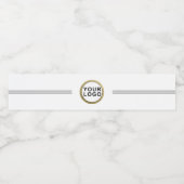 Custom Business Logo Black White Wasserflaschenetikett (Einzelnes Label)