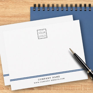 Custom Business Logo Blue Line Company Name Mitteilungskarte