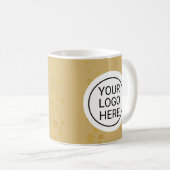 Custom Business Logo Branded Gold Kaffeetasse (VorderseiteRechts)
