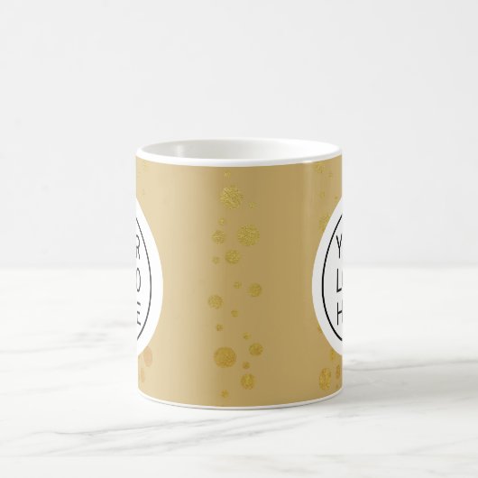 Custom Business Logo Branded Gold Kaffeetasse (Mittel)