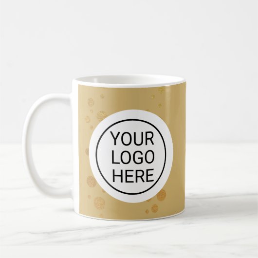 Custom Business Logo Branded Gold Kaffeetasse (Links)