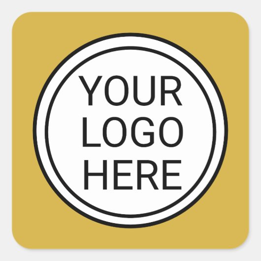 Custom Business Logo Branded Gold Quadratischer Aufkleber (Vorderseite)