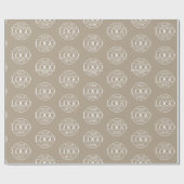 Custom Business Logo Branded Promotional Taupe Geschenkpapier (Flach)