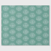 Custom Business Logo Branded Promotional Teal Geschenkpapier (Flach)