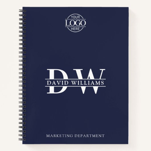 Custom Business Logo & Branding Monogram Initials Notizblock (Vorderseite)