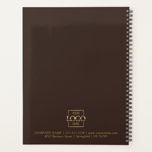 Custom Business Logo & Branding Monogram Initials Planer (Rückseite)