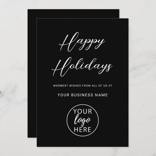Custom Business Logo Christmas Holiday Feiertagskarte (Vorne/Hinten)