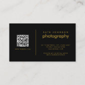 Custom Business Logo Circle Black Gold Modern Visitenkarte (Rückseite)