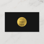 Custom Business Logo Circle Black Gold Modern Visitenkarte (Vorderseite)