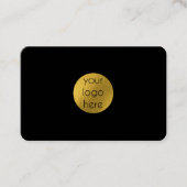 Custom Business Logo Circle Black Gold Visitenkarte (Vorderseite)