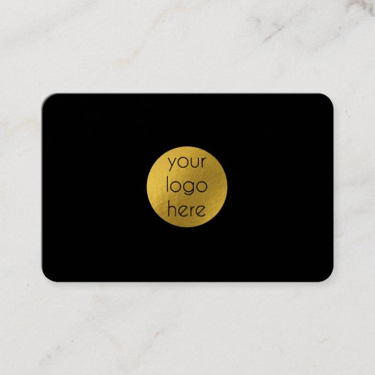 Custom Business Logo Circle Black Gold Visitenkarte (Vorderseite)