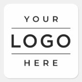 Custom Business Logo Company Branded Quadratischer Aufkleber (Vorderseite)