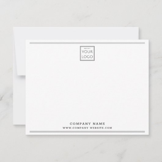 Custom Business Logo Company Name Black Border Mitteilungskarte (Vorderseite)