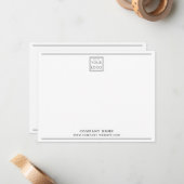 Custom Business Logo Company Name Black Border Mitteilungskarte (Vorderseite/Rückseite Beispiel)