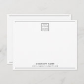Custom Business Logo Company Name Black Border Mitteilungskarte (Vorne/Hinten)