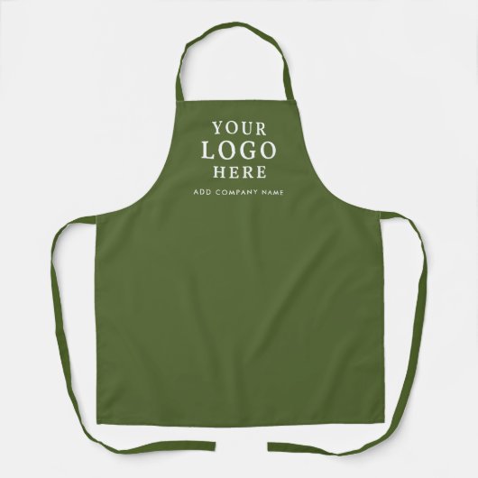 Custom Business Logo Company Name Branded Green Schürze (Vorderseite)