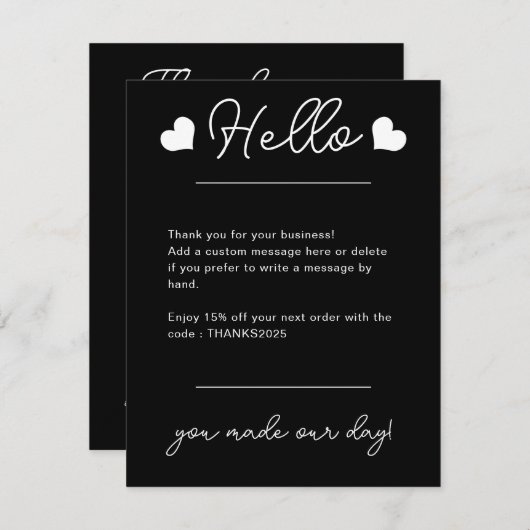 Custom Business Logo Corporate Company Modern Cool Dankeskarte (Vorne/Hinten)