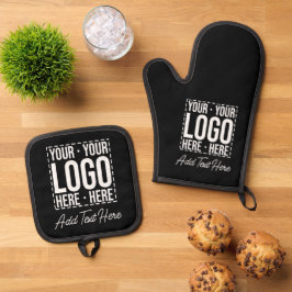 Custom Business Logo Corporate Company Modern Cool Ofenhandschuh & Topflappen-Set