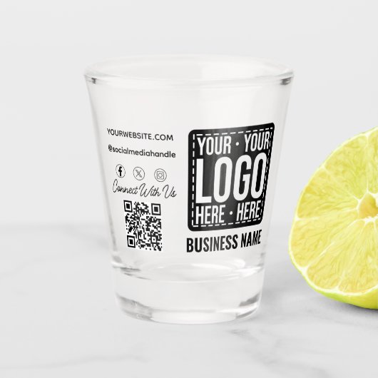 Custom Business Logo Corporate Company Modern Cool Schnapsglas (Vorderseite)