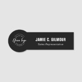  Custom Business logo Employee Custom black Namensschild (Vorderseite)