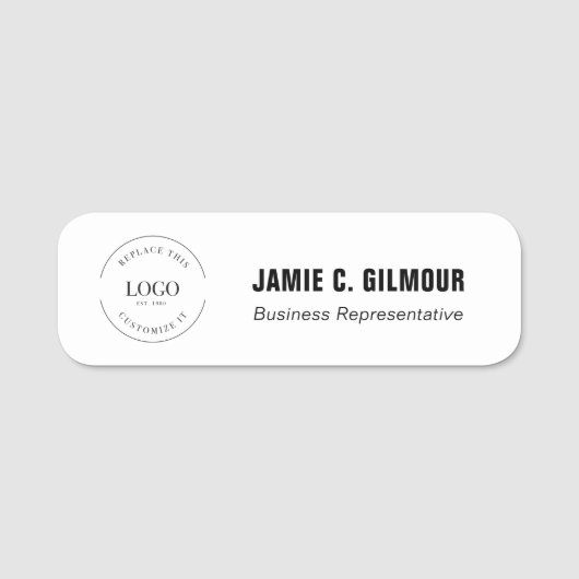 Custom Business logo Employee Magnetic  Namensschild (Vorderseite)