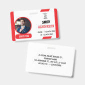 Custom Business Logo Employee Photo Blue ID Badge Ausweis (Front & Back)