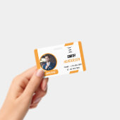 Custom Business Logo Employee Photo Blue ID Badge Ausweis (Handheld)