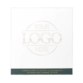 Custom Business Logo Faded Backdrop Modern Simple Notizblock