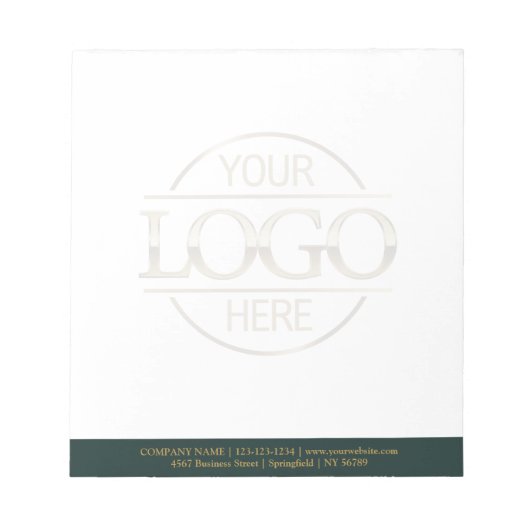Custom Business Logo Faded Backdrop Modern Simple Notizblock (Vorderseite)