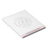 Custom Business Logo Faded Backdrop Modern Simple Notizblock (angewinkelt)