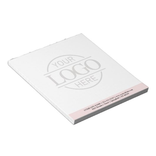 Custom Business Logo Faded Backdrop Modern Simple Notizblock (angewinkelt)