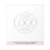 Custom Business Logo Faded Backdrop Modern Simple Notizblock (Vorderseite)