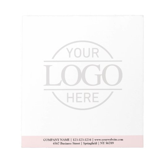 Custom Business Logo Faded Backdrop Modern Simple Notizblock (Vorderseite)