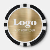 Custom Business Logo Faux Gold Metallic Pokerchips (Vorderseite)