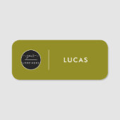 Custom Business Logo Gold Basic Employee Staff Namensschild (Vorderseite)