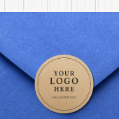 Custom Business Logo On Kraft Paper Style Branded Runder Aufkleber