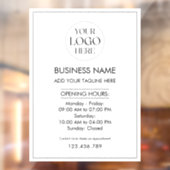 Custom Business Logo Opening Hour Modern Simple Fensteraufkleber (Blatt 2)